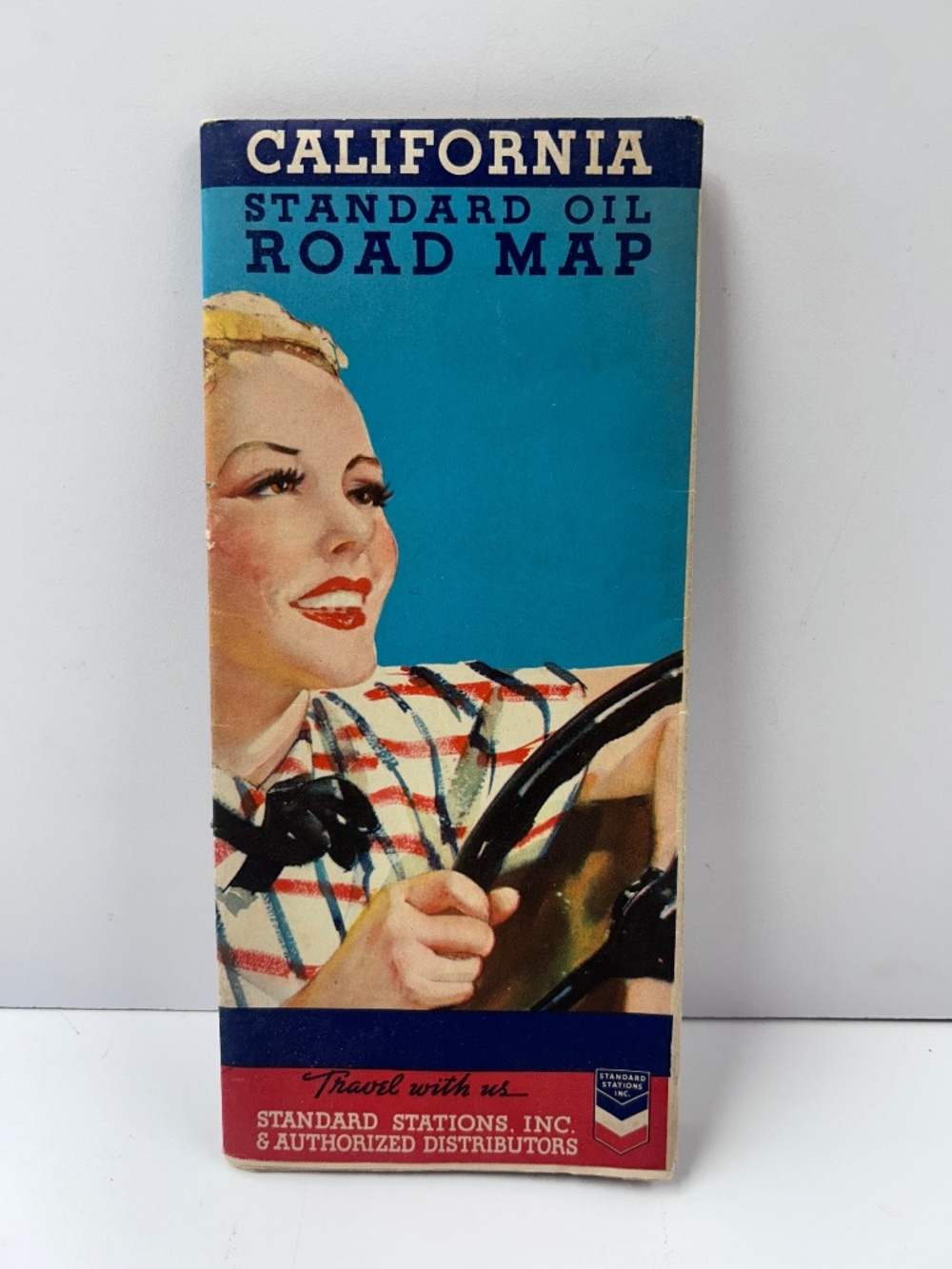 Original 1936 Standard Oil California Road Map Vintage Gas Station Travel Guide